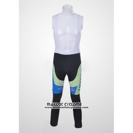 2011 Maillot Ciclismo Liquigas Cannondale Blanc et Vert Manches Longues et Cuissard